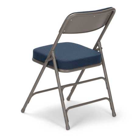 Atlas Commercial Products Triple-Braced Fabric Padded Metal Folding Chair, 2" Cushion, Navy/Gray MFC22NVYFP-2